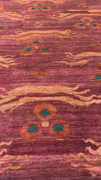 58443 Emre All Silk hand knotted Dragon Rose 8'6" x 10'9"