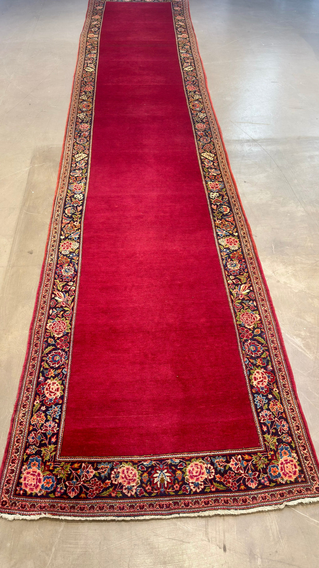 40126 Antique Kashan runner  3.04x17.01