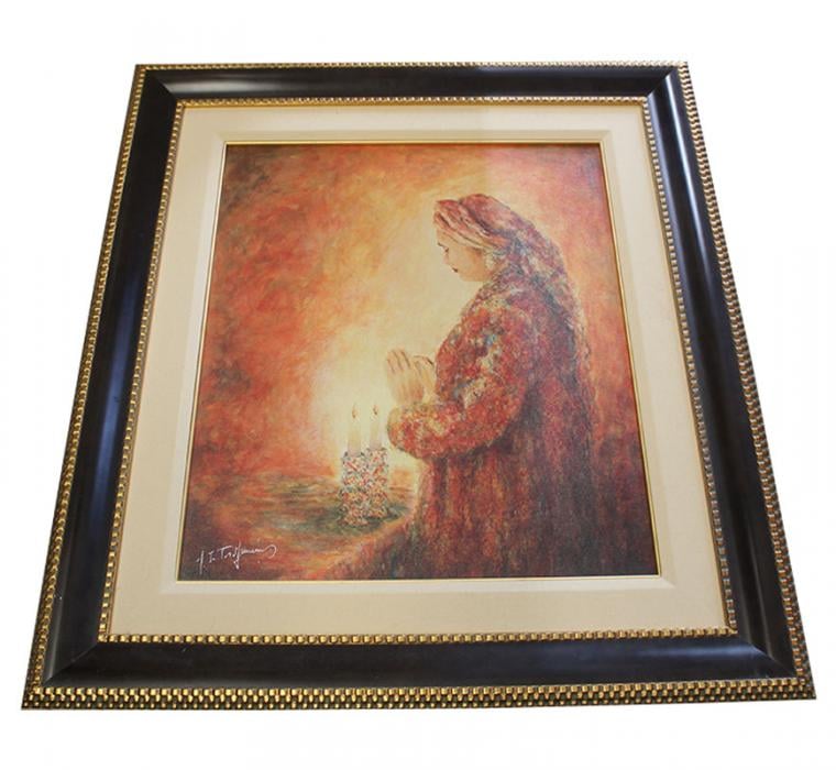 Painting, lady lighting Shabbat candles 29"x34"