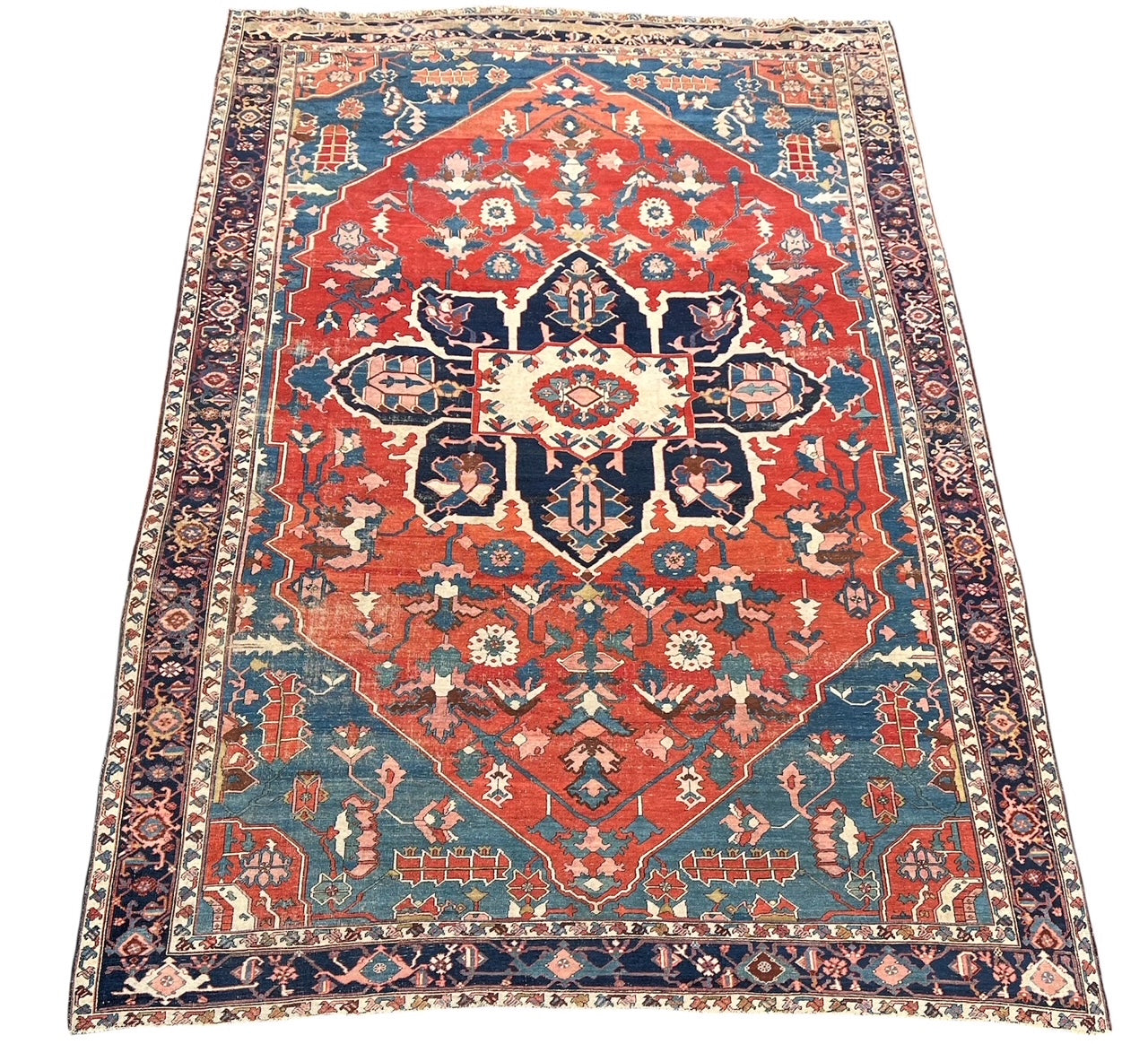 8/825 Antique Serapi Geometric 9'6"x15'6"