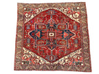 P82525 Antique Iran Heriz 9'10"x9'10"