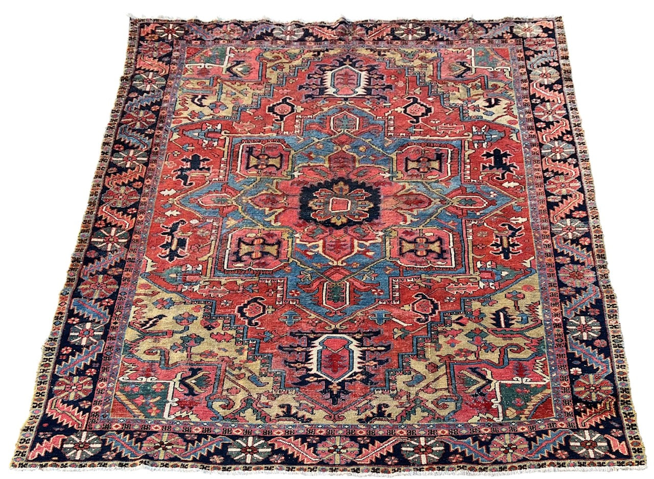 92425 Antique Iran Heriz Karajeh