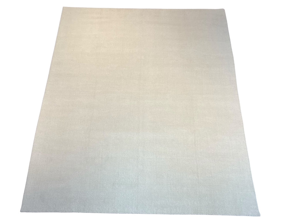 1027 Hand knotted wool rug solid White 9'x12'