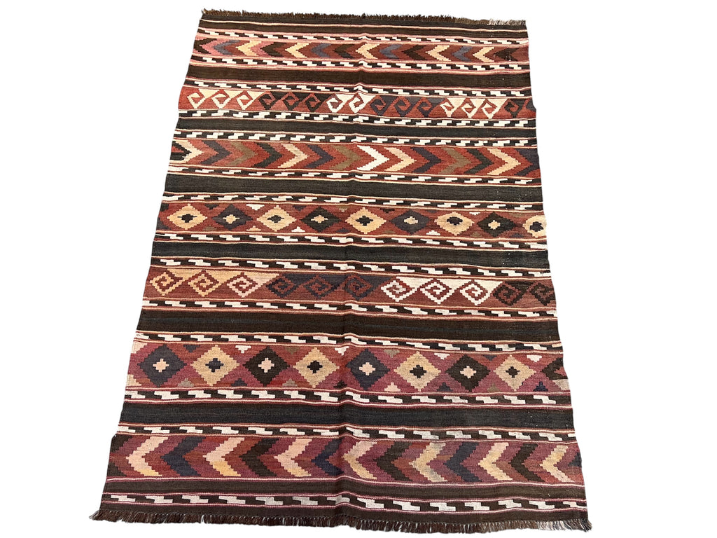 P5216 4'3"x7'5" Flatwoven Afgan Kilim