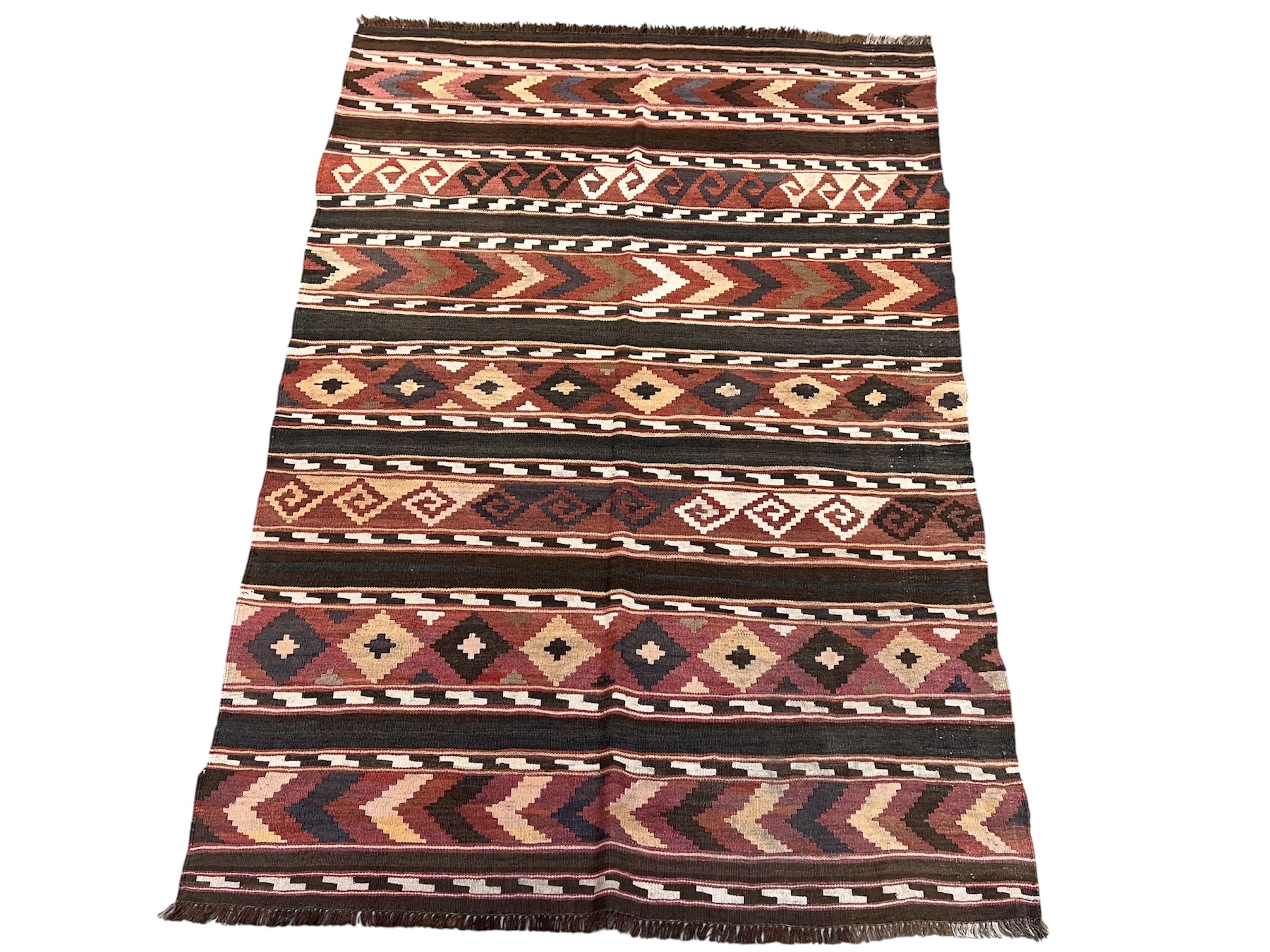 P5216 4'3"x7'5" Flatwoven Afgan Kilim