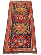 63697 Antique Starburst design Kazak rug 4'3" x 9'10"