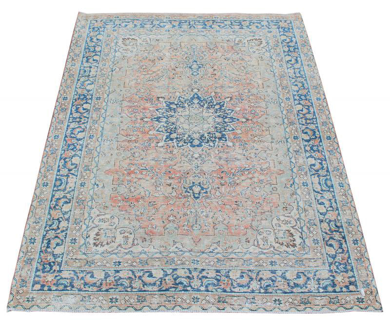 63346 Vintage Persian Tabriz 6'5" x 9'