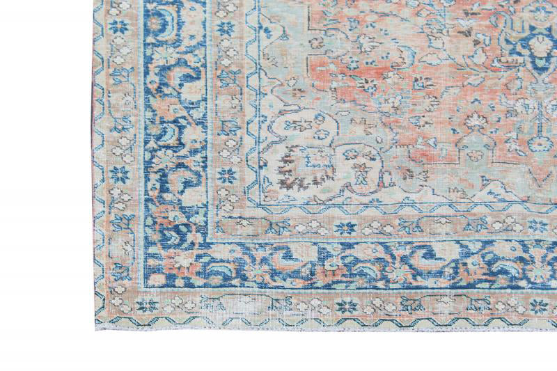 63346 Vintage Persian Tabriz 6'5" x 9'
