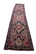 39161 Antique Karabagh runner 3'8"x18'4"