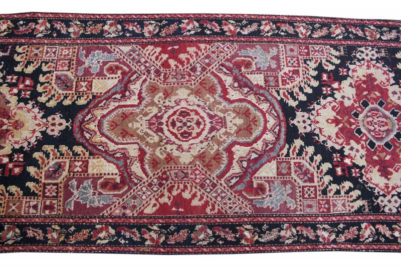 39161 Antique Karabagh runner 3'8"x18'4"