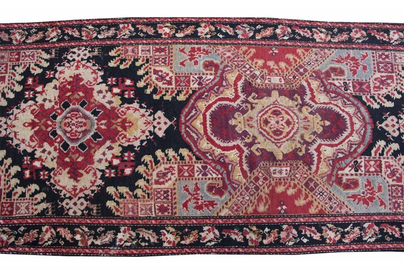 39161 Antique Karabagh runner 3'8"x18'4"
