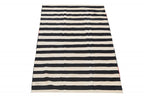 Turkish Black & White Kilim Rug - 5'3"x7'10"