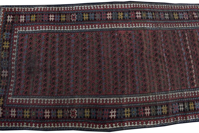 57297 Antique Kurdish 3'8"x9'