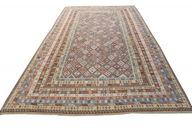 57516 Flatweave multi color kilim Oversize 15'3"x25'6"