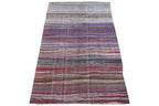 60351 Vintage Turkish Handmade Flatweave 5'2" x 9'7"