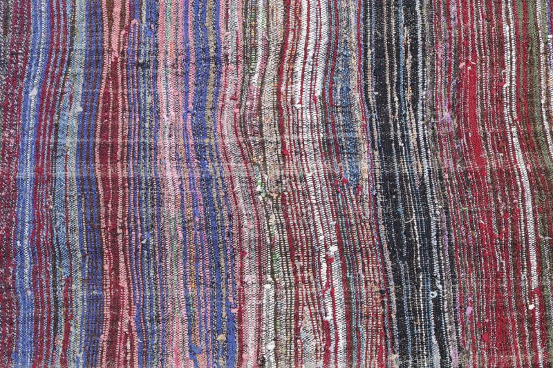 60351 Vintage Turkish Handmade Flatweave 5'2" x 9'7"