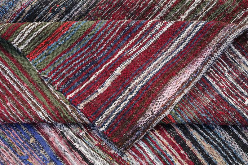 60351 Vintage Turkish Handmade Flatweave 5'2" x 9'7"