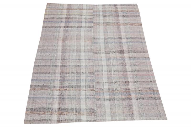 60376 Antique Turkish Handmade Flatweave Rug Size 9'2"x6'