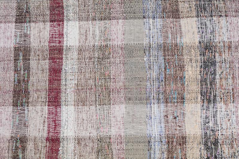 60376 Vintage Turkish Handmade Flatweave Rug Size 9'8"x6'9"