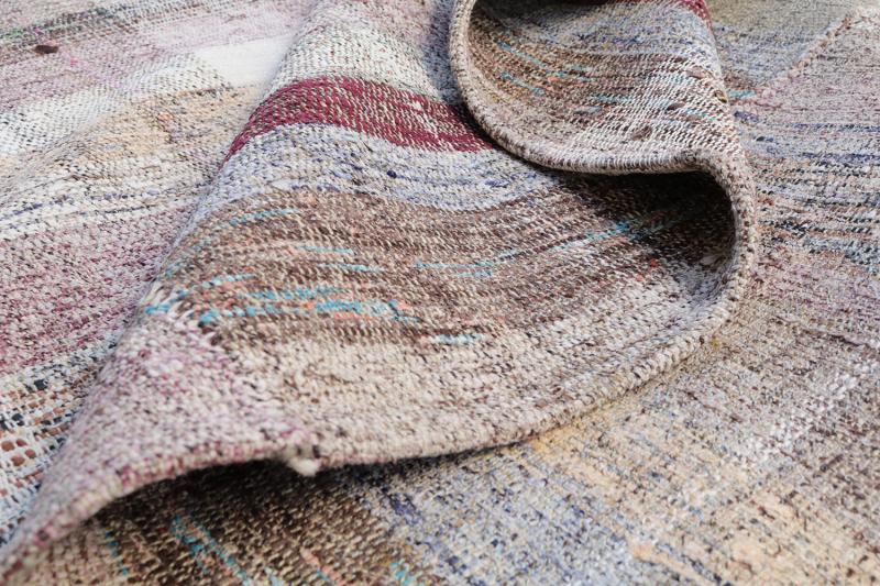 Vintage Turkish Handmade Flatweave Rug Size 9'8"x6'9"