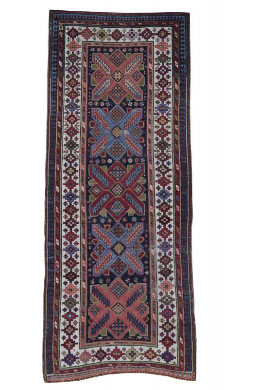 61143 Antique Cuacasian Talish Rug 9''1"x3'8"