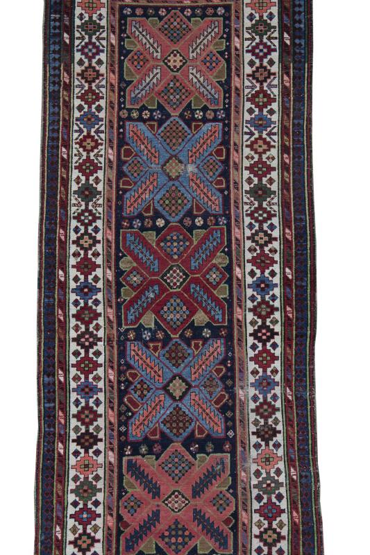 61143 Antique Cuacasian Talish Rug 9''1"x3'8"