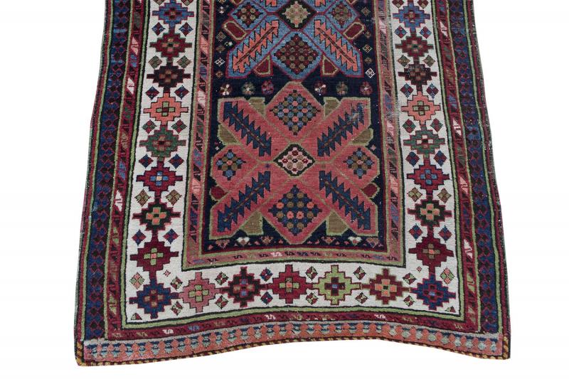 61143 Antique Cuacasian Talish Rug 9''1"x3'8"