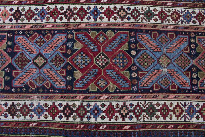61143 Antique Cuacasian Talish Rug 9''1"x3'8"