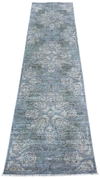 #C3320 European inspired hand-knotted wool runner 11'5" X 3'2"