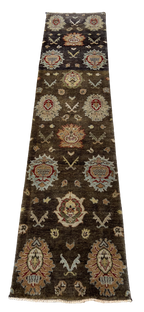 51826 Shah Abbasi Design Wool Runner 2'6" X 10'