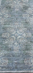 #C3320 European inspired hand-knotted wool runner 11'5" X 3'2"